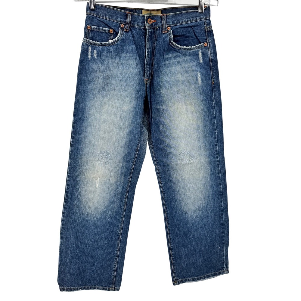 Vintage Old Navy Straight Cut Jeans Mens 30x30 Blue Distressed Medium Fade Wash